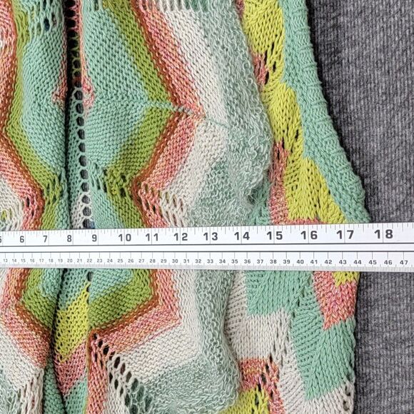 Anthropologie Rosie Neira Sweater Womens XS/S Green Chevron Sleeveless Cardigan - Picture 7 of 15